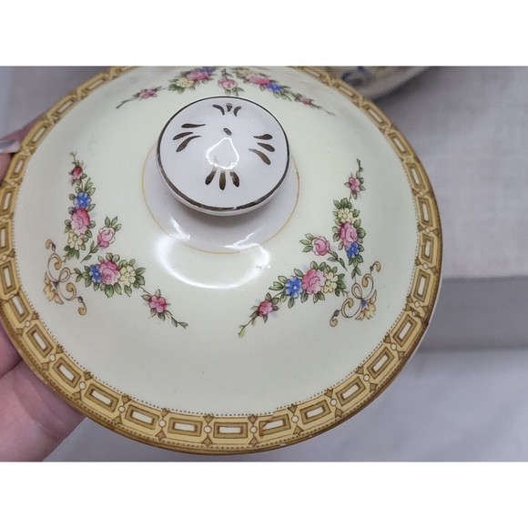 Alfred Meakin Festive Yellow Sugar w/ Lid Vintage - Picture 4 of 6